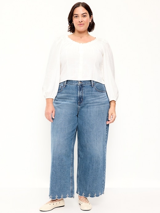 Image number 9 showing, High-Waisted Baggy Wide-Leg Jeans