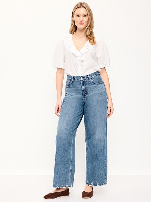 Image number 6 showing, High-Waisted Baggy Wide-Leg Jeans