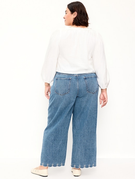 Image number 8 showing, High-Waisted Baggy Wide-Leg Jeans