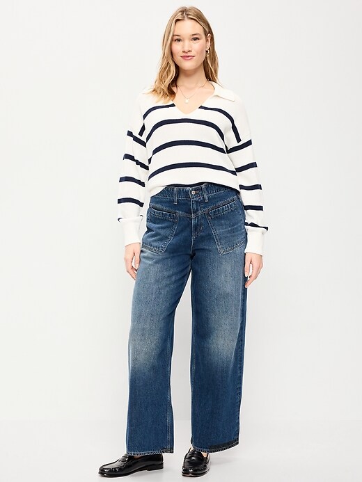 Image number 6 showing, High-Waisted Baggy Wide-Leg Jeans