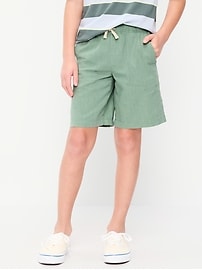 Image number 1 showing, Knee Length Linen-Blend Dock Shorts for Boys