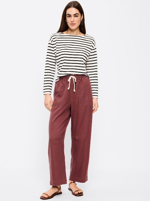 High-Waisted Utility Ankle Pants