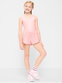 Image number 1 showing, PowerChill Sleeveless Ruffle-Trim Romper for Girls