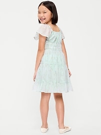 Image number 2 showing, Fit and Flare Crinkle Gauze Tiered Dress for Girls