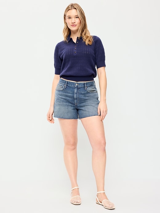 Image number 4 showing, High-Waisted OG Jean Cut-Off Shorts -- 4-inch inseam