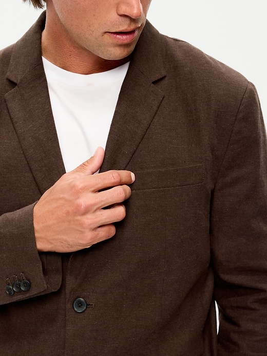 Image number 6 showing, Relaxed Unlined Linen-Blend Blazer