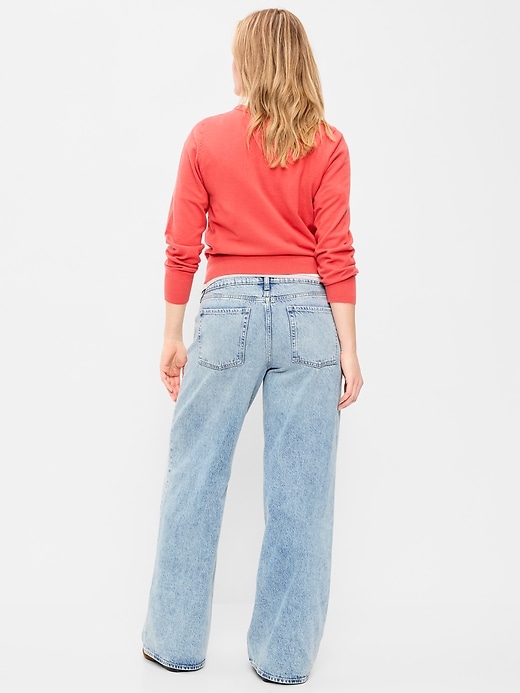 Image number 7 showing, Low-Rise Baggy Wide-Leg Jeans