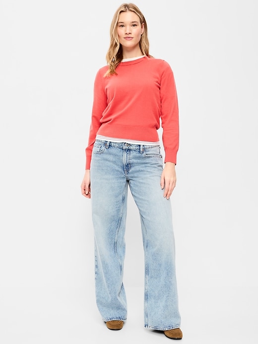 Image number 6 showing, Low-Rise Baggy Wide-Leg Jeans