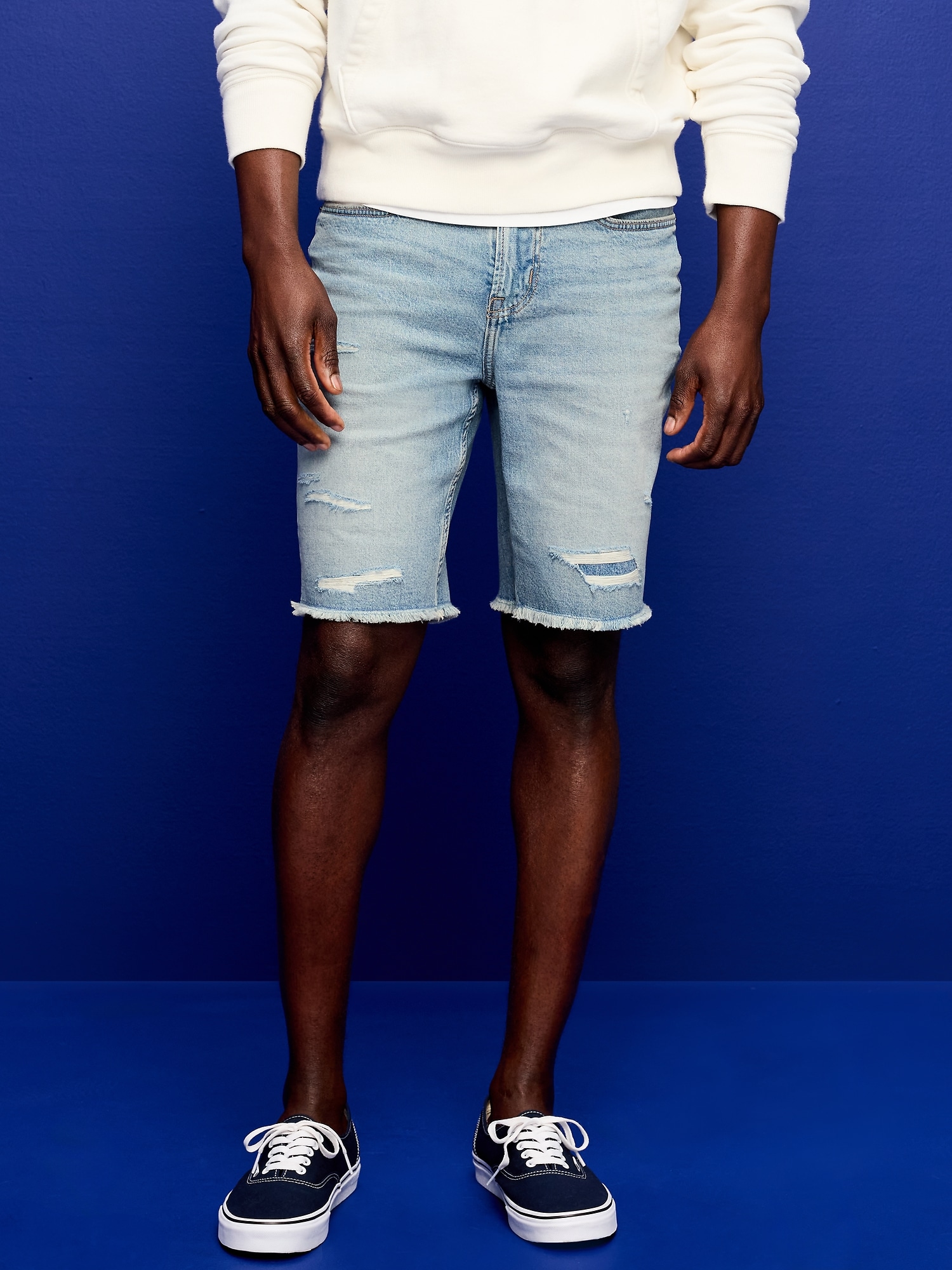 Slim Built-In Flex Jean Shorts- 9-inch inseam