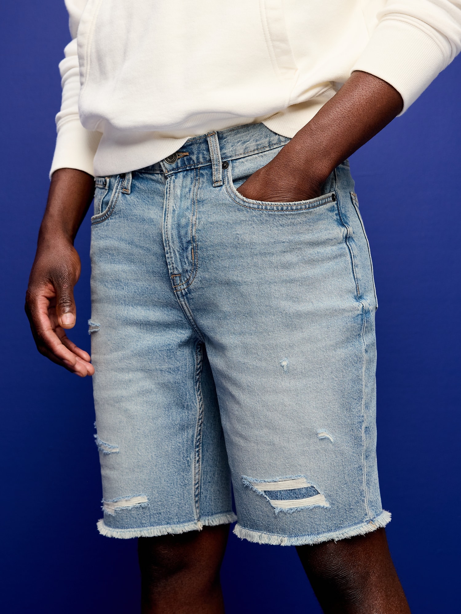 Slim Built-In Flex Jean Shorts- 9-inch inseam