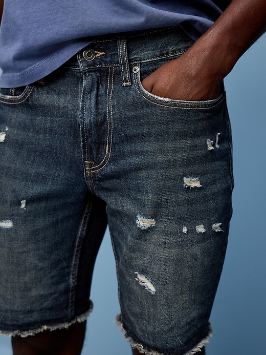 Image number 3 showing, Slim Built-In Flex Jean Shorts-- 9-inch inseam