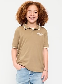 Image number 1 showing, Short-Sleeve Pique Graphic Polo Shirt for Boys