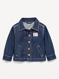 Image number 1 showing, Loose Unisex Jean Barn Coat for Toddler