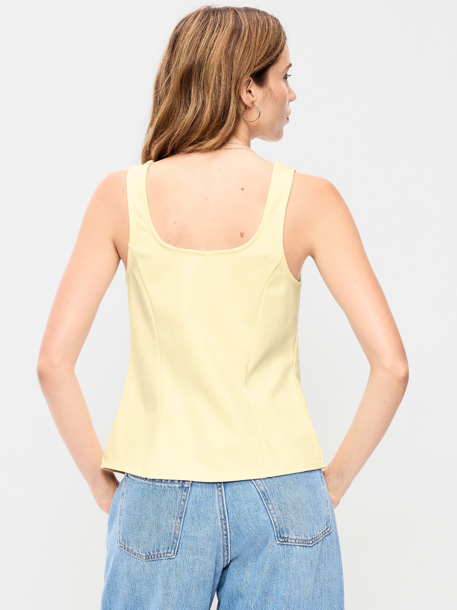 Sleeveless Button-Down Top