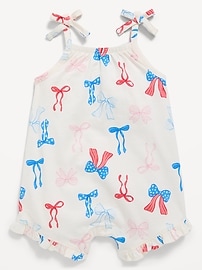Image number 1 showing, Printed Sleeveless Tie-Strap Romper for Baby