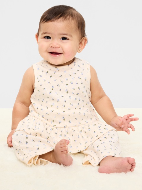 Sleeveless Ribbed Peplum Top and Pants Set for Baby