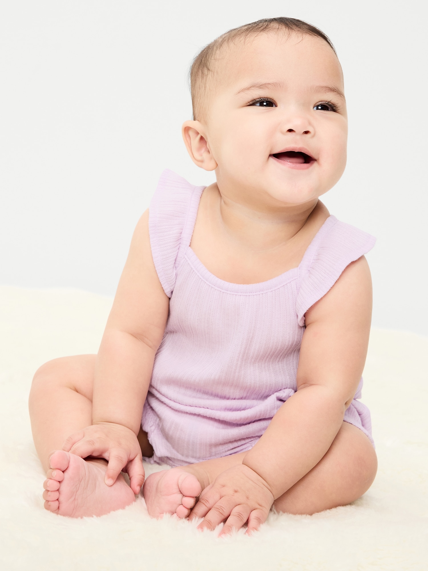 Sleeveless Ruffle-Trim Romper for Baby