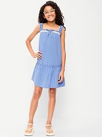 Image number 1 showing, Printed Sleeveless Ruffled Swing Dress for Girls