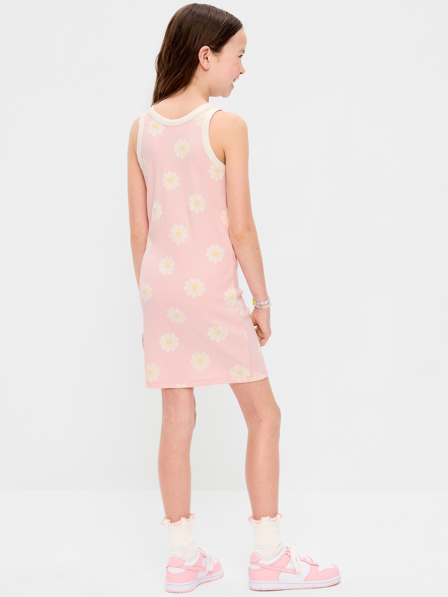 Платье Old Navy Printed Ribbed Tank Dress для девочек, цвет: Розовый — фото 2