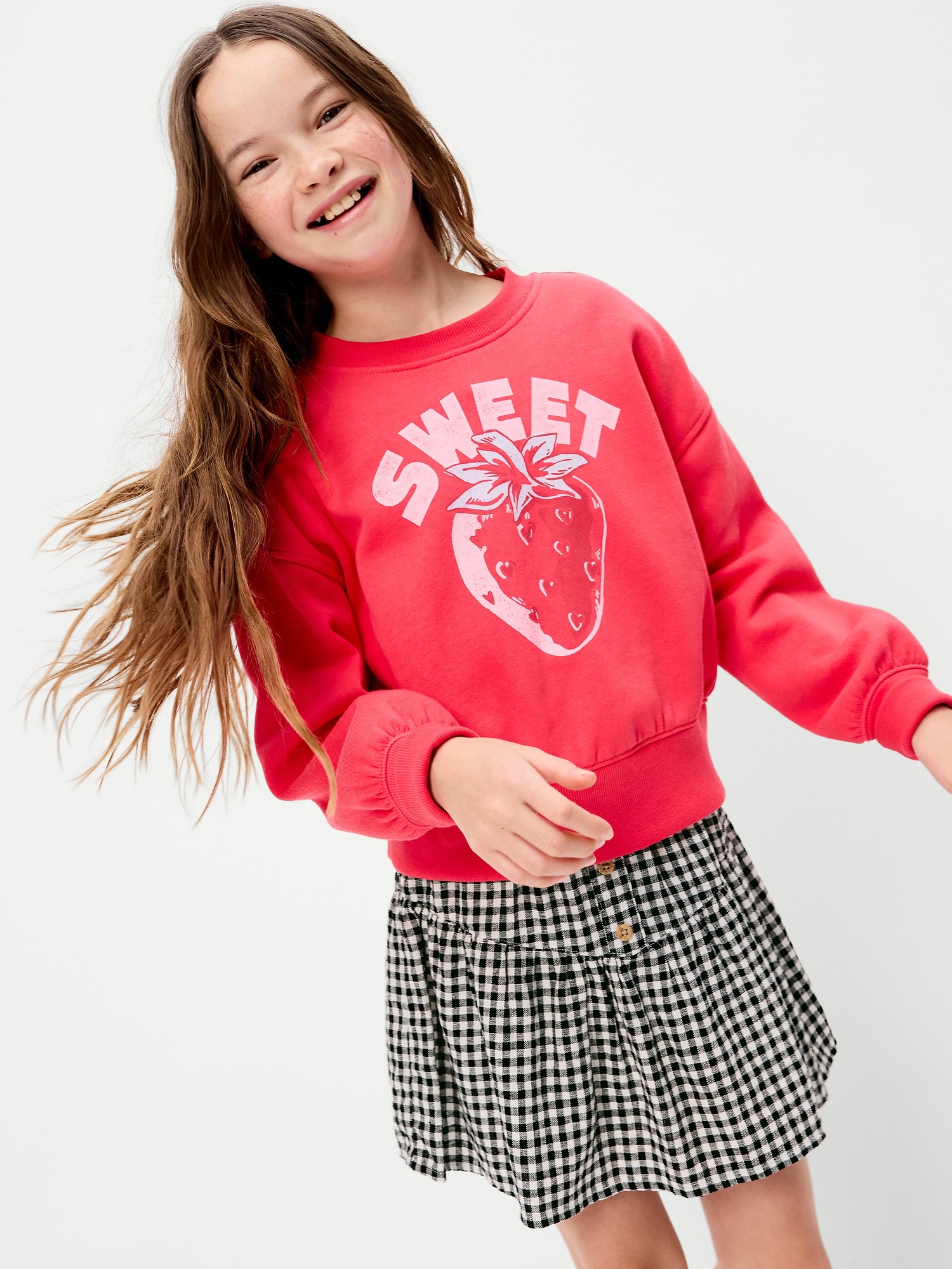 Linen-Blend Buttoned Skirt for Girls