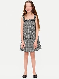 Image number 1 showing, Printed Sleeveless Ruffled Swing Dress for Girls