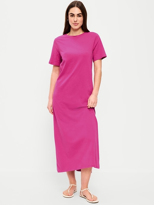 Image number 1 showing, Vintage Crew-Neck Maxi Dress