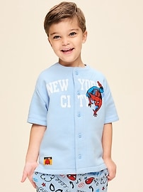 Image number 1 showing, Old Navy x Marvel Spider-Man Fleece Graphic Baseball Shirt for Toddler Boys