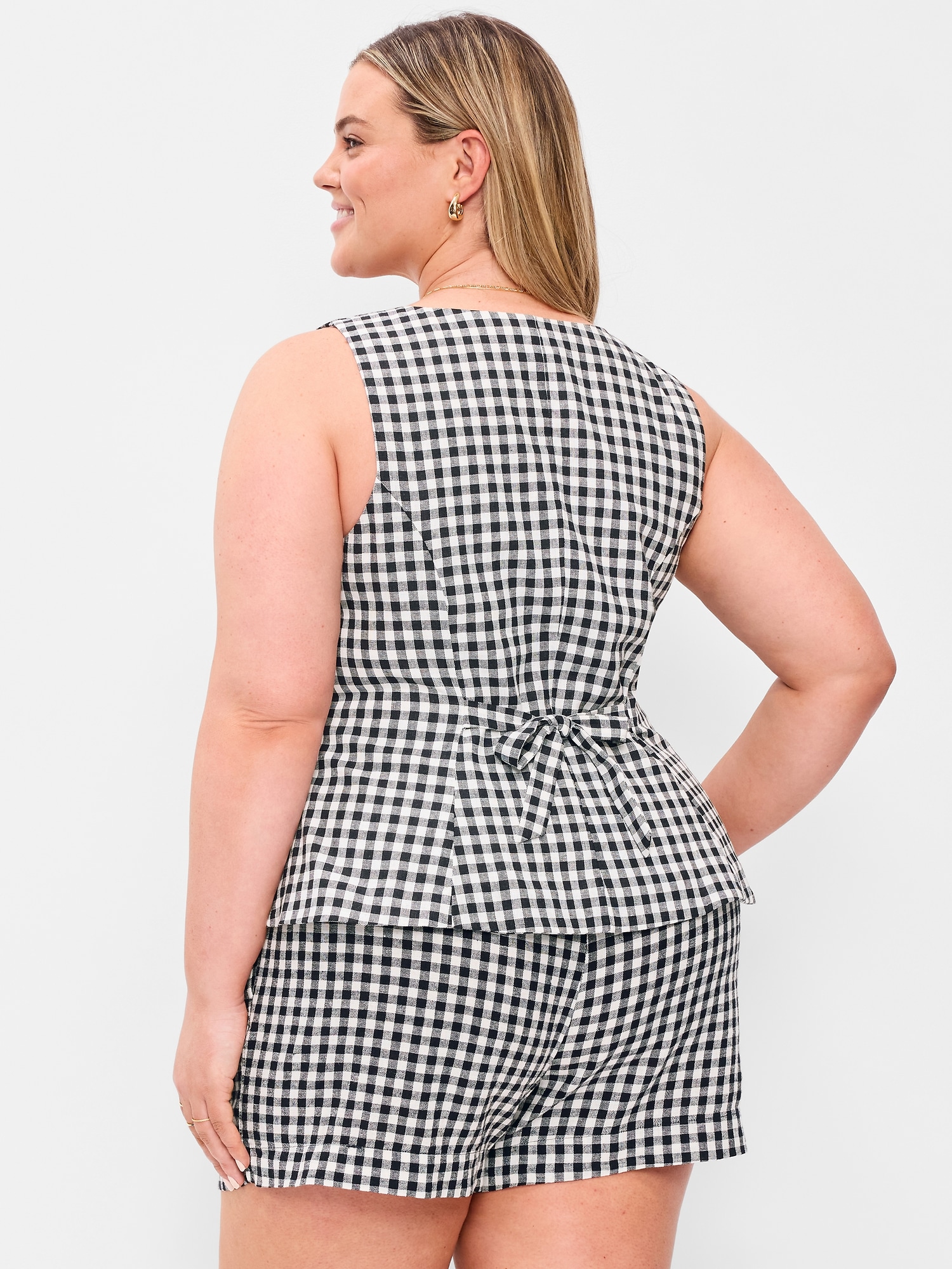 Button-Down Linen Swing Top