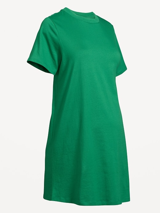 Image number 1 showing, Maternity Vintage Crew-Neck Mini T-Shirt Dress