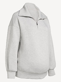 Image number 1 showing, Maternity Bounce Fleece Half-Zip Pullover