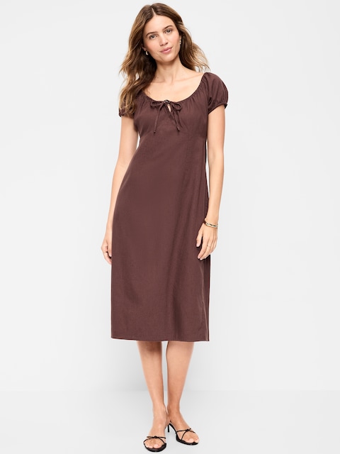 Scoop-Neck Midi Dress