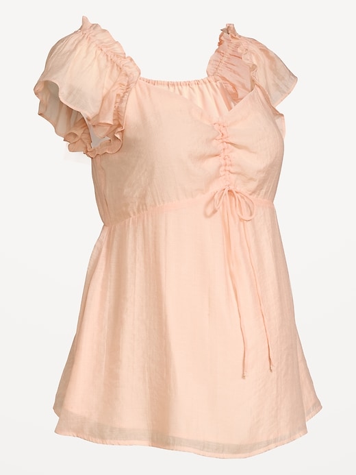 Image number 2 showing, Maternity Ruffle-Sleeve Top