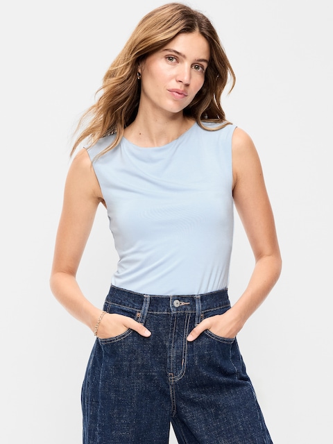 Cap-Sleeve Tie-Back Top