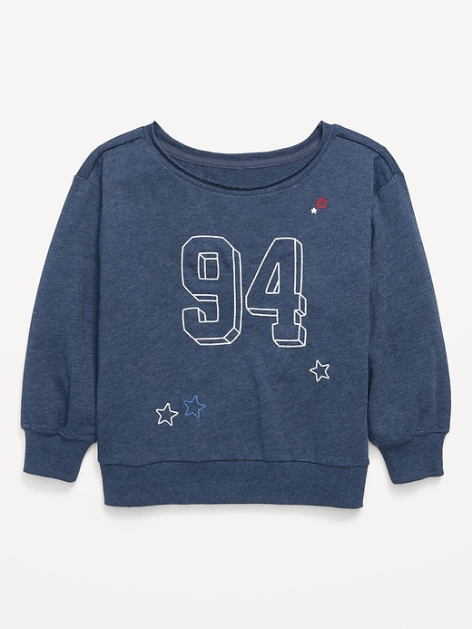 Image number 1 showing, Oversized Off-Shoulder Graphic Tunic Sweatshirt for Girls