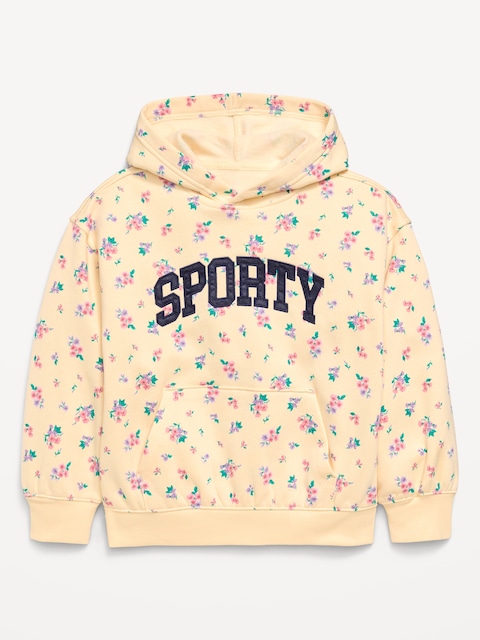 Printed Loose Pullover Hoodie for Girls