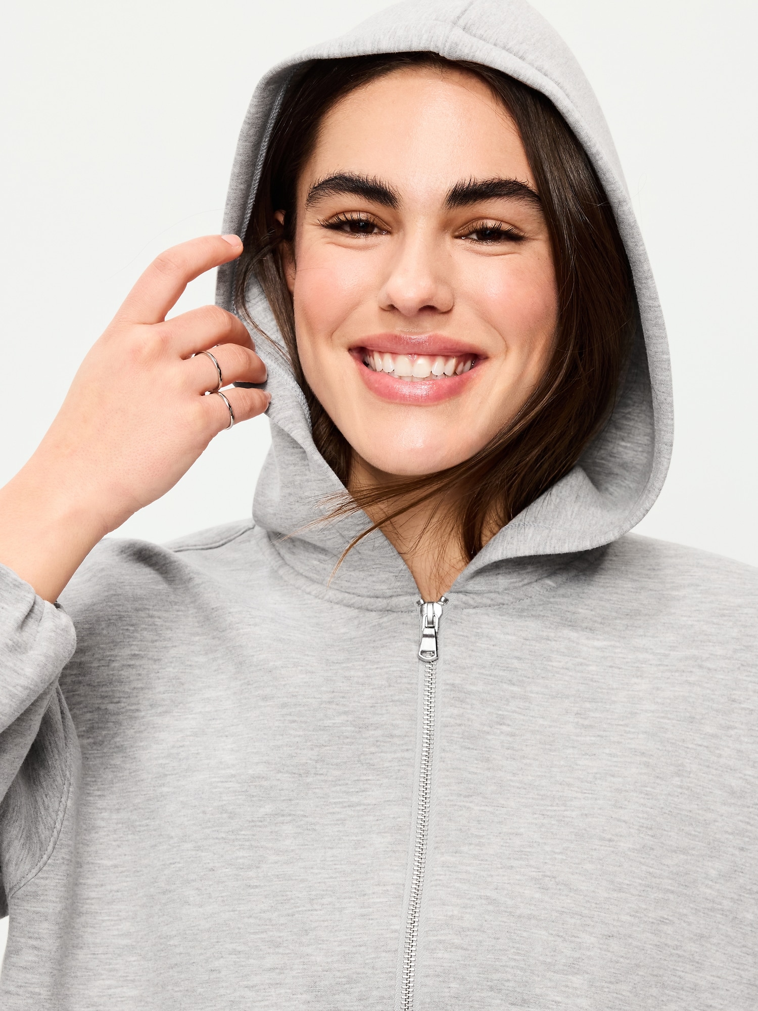 Bounce Fleece Bubble-Hem Hoodie Sweatshirt