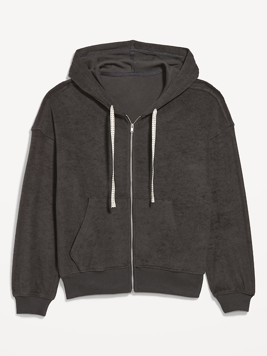 Image number 1 showing, Terry Cloth Full-Zip Hoodie Sweatshirt