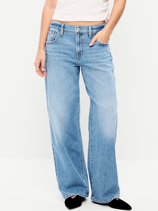 Image number 2 showing, Low-Rise Loose Jeans