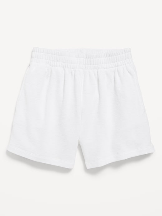 Image number 1 showing, High-Waisted Textured Side-Striped Shorts for Girls