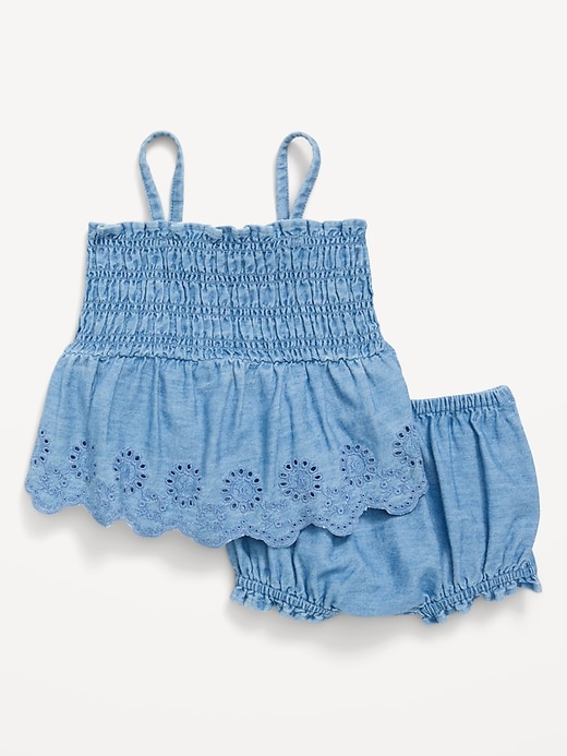 Image number 1 showing, Sleeveless Smocked Peplum Top and Shorts Set for Baby