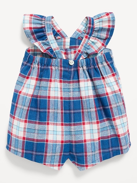 Image number 3 showing, Printed Sleeveless Linen-Blend Romper for Baby