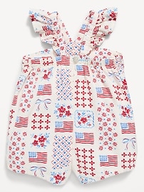 Image number 3 showing, Printed Sleeveless Linen-Blend Romper for Baby