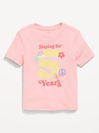 Image number 2 showing, Short-Sleeve Birthday Graphic T-Shirt for Toddler Girls