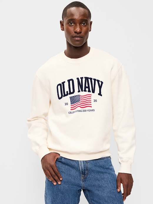 Image number 1 showing, Loose Logo-Graphic Crew-Neck Sweatshirt