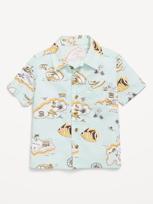 Image number 1 showing, Printed Short-Sleeve Shirt for Toddler Boys