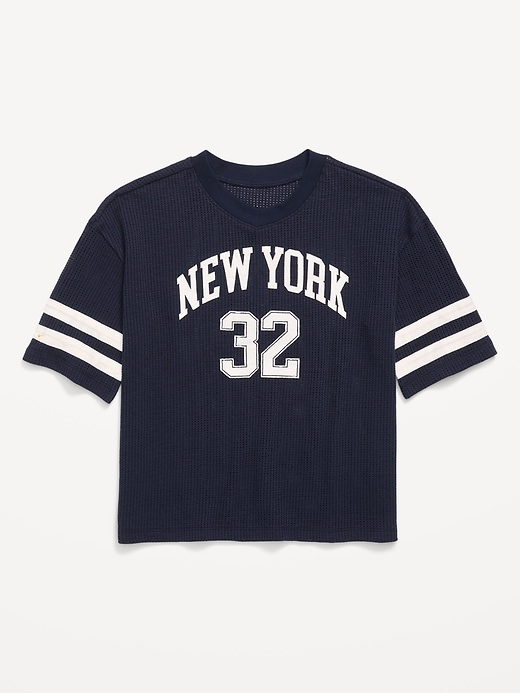 Image number 1 showing, Oversized Mesh Graphic Football T-Shirt for Boys