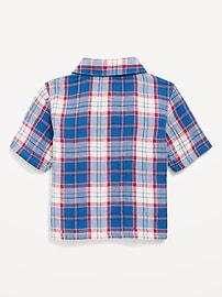 Image number 3 showing, Short-Sleeve Double-Weave Cotton Shirt for Toddler Boys