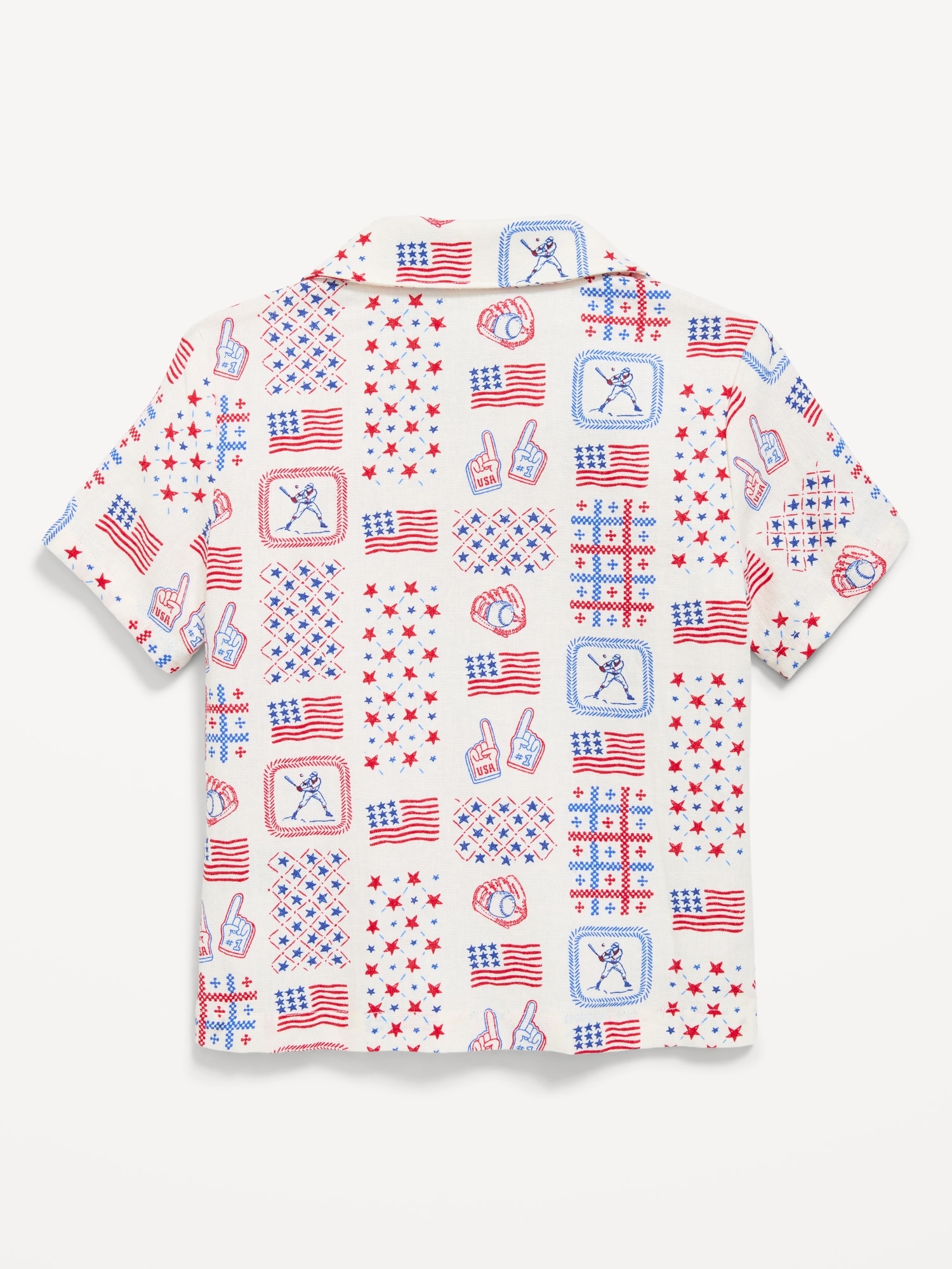 Printed Linen-Blend Pocket Shirt for Toddler Boys