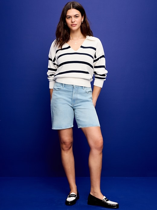 Image number 6 showing, High-Waisted Wow Jean Shorts -- 7-inch inseam