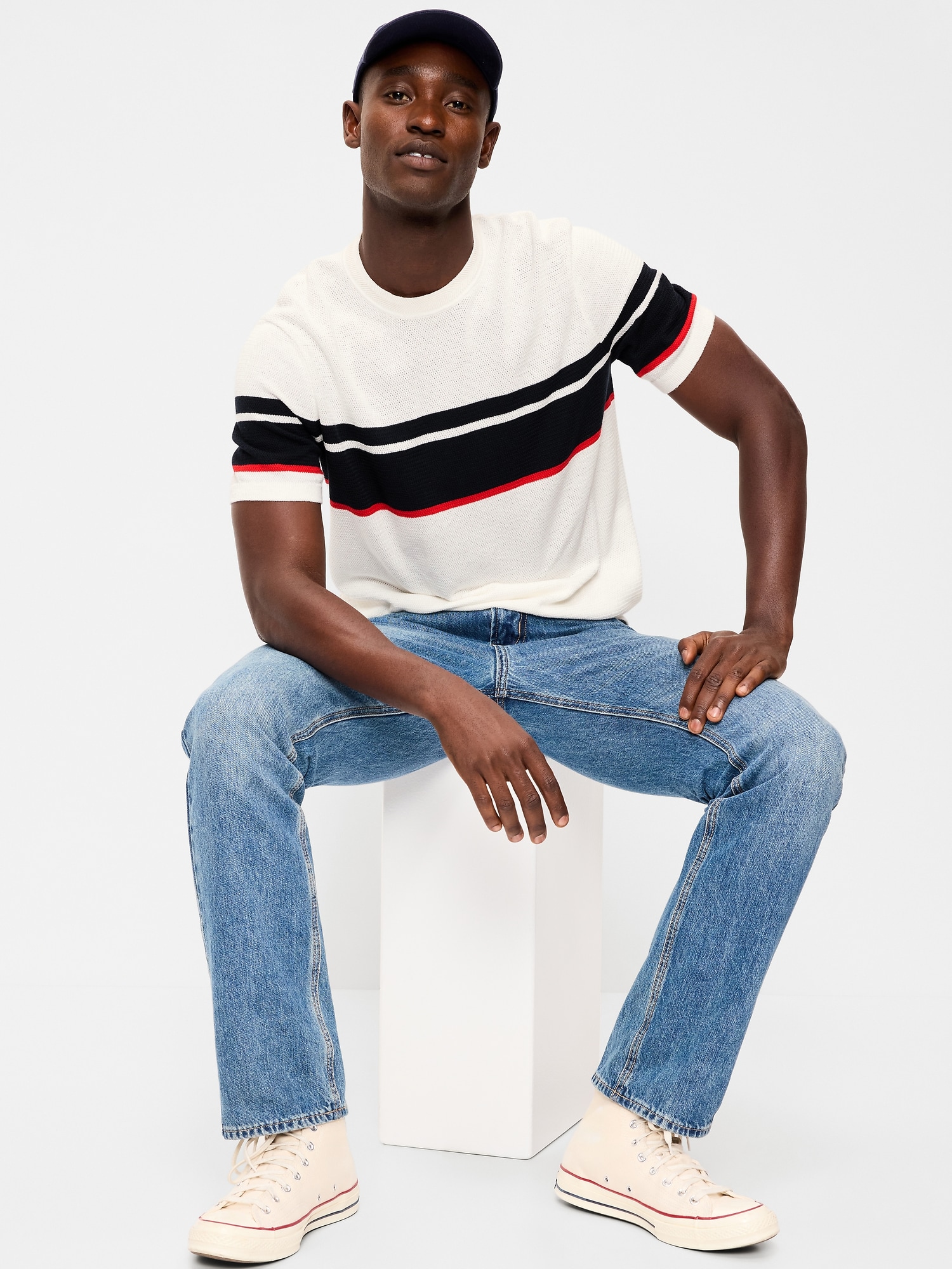 Relaxed Color-Block Sweater T-Shirt, 65% Off